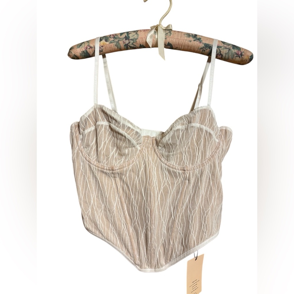 SHEIN NWT Beige and White Corset Camisole